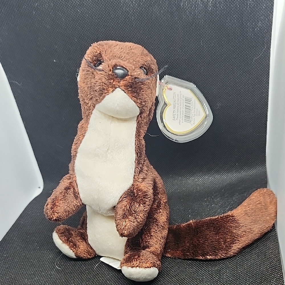 Ty- Runner  Brown and Cream Otter Plush Toy for Small Pets